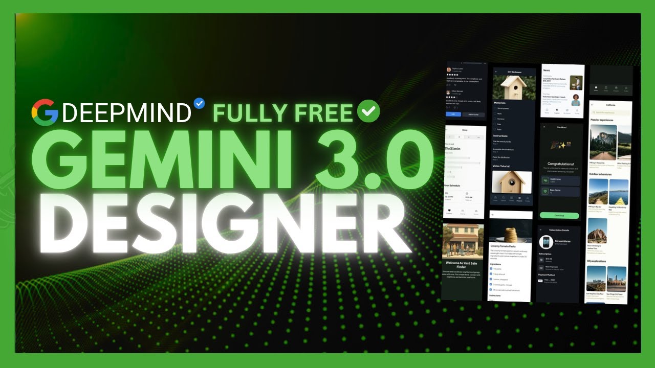 Gemini 3.0 Designer Is INSANE! Build Beautiful Websites and Apps