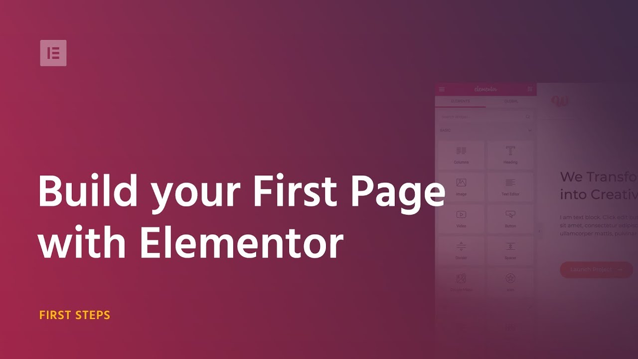 Build Your First Page With Elementor Page Builder for WordPress